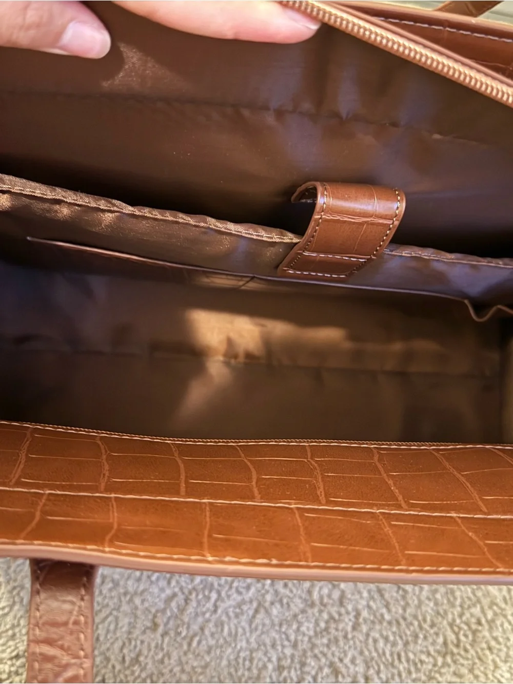 BEIS Maple Croc-Embossed Work Tote